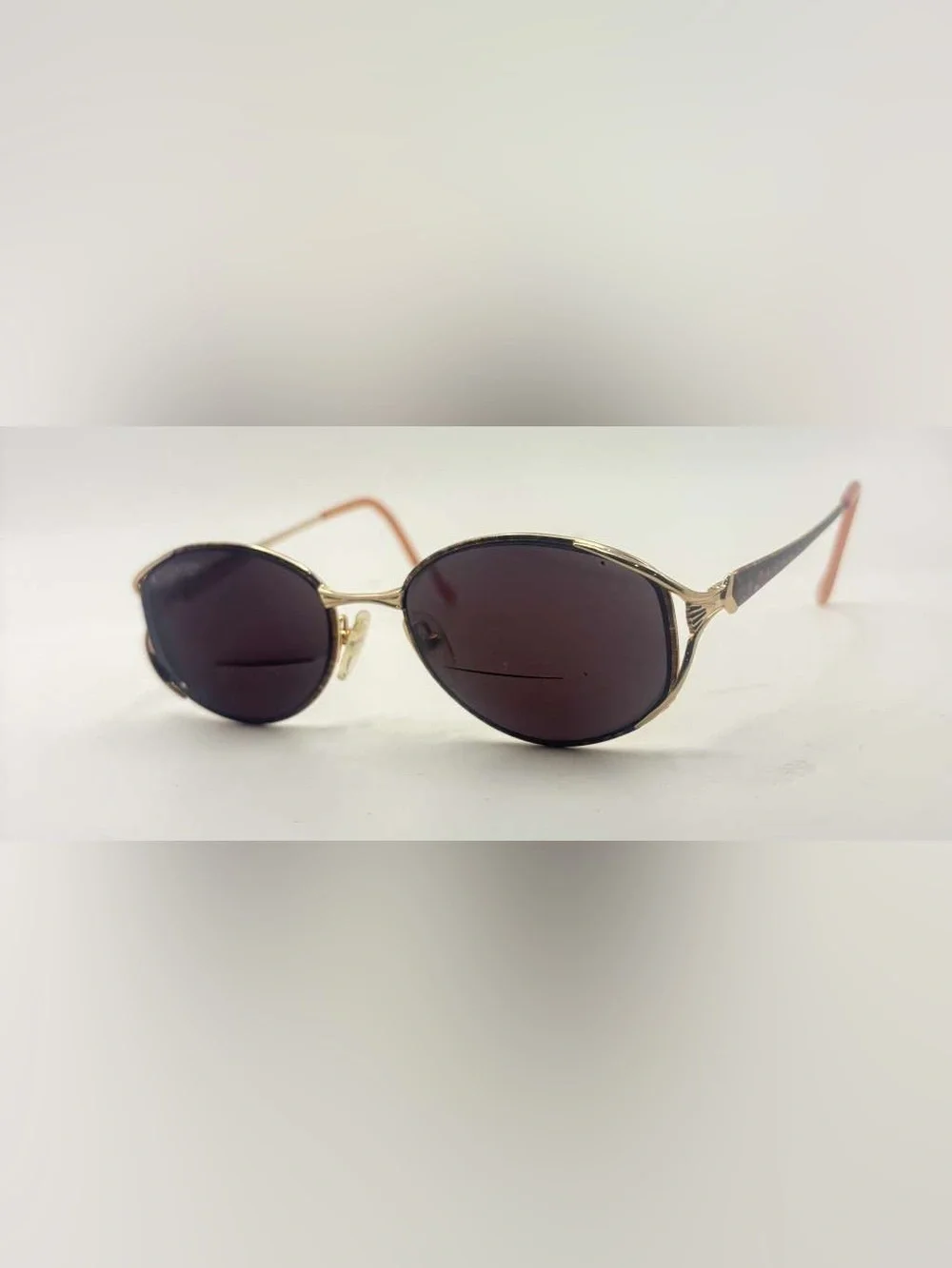 Silver Dollar Naomi Brown Gold Oval Metal Sunglasses Frames Only